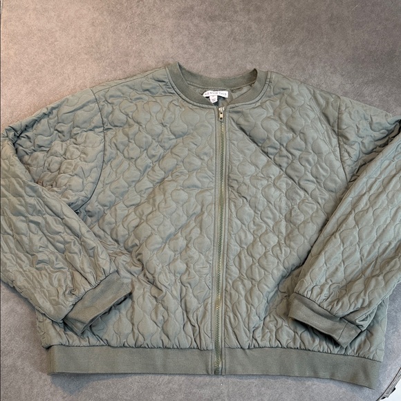 And Now This Quilted Olive Green Bomber Jacket - Picture 1 of 1